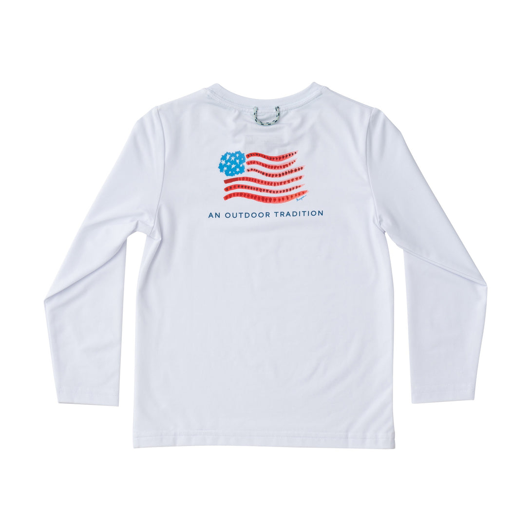 Kids' Pro Performance Long Sleeve Fishing Tee in Bright White PRE-ORDER