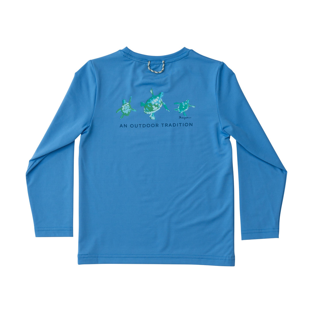 Kids' Pro Performance Long Sleeve Fishing Tee in Marina Blue