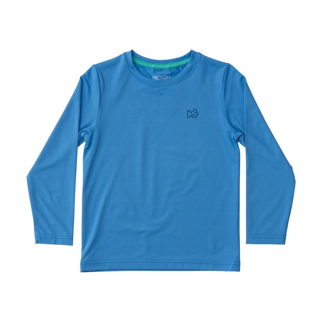 Kids' Pro Performance Long Sleeve Fishing Tee in Marina Blue