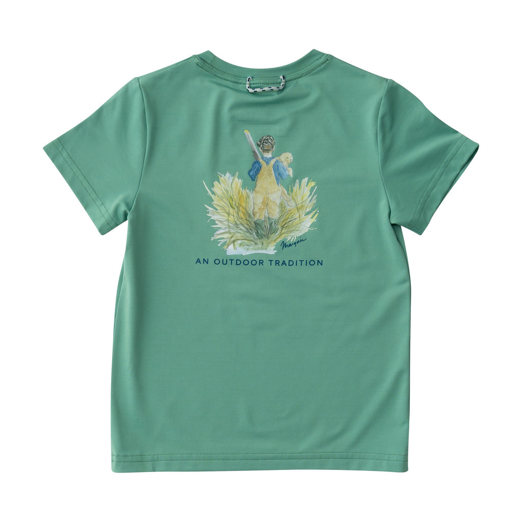 Kids' Pro Performance Fishing Tee in Green Spruce