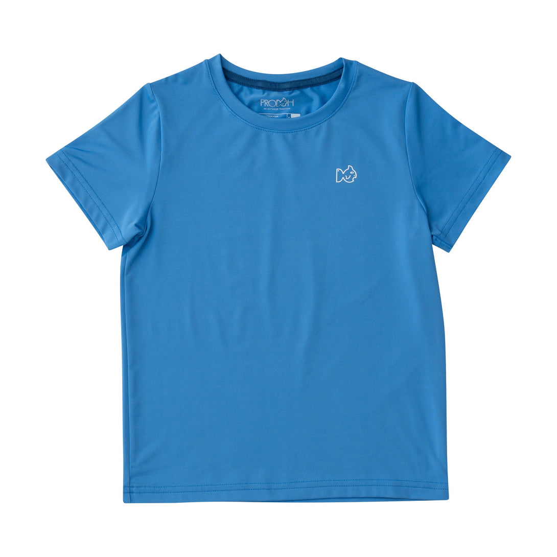 Kids' Pro Performance Fishing Tee in Marina Blue Flag