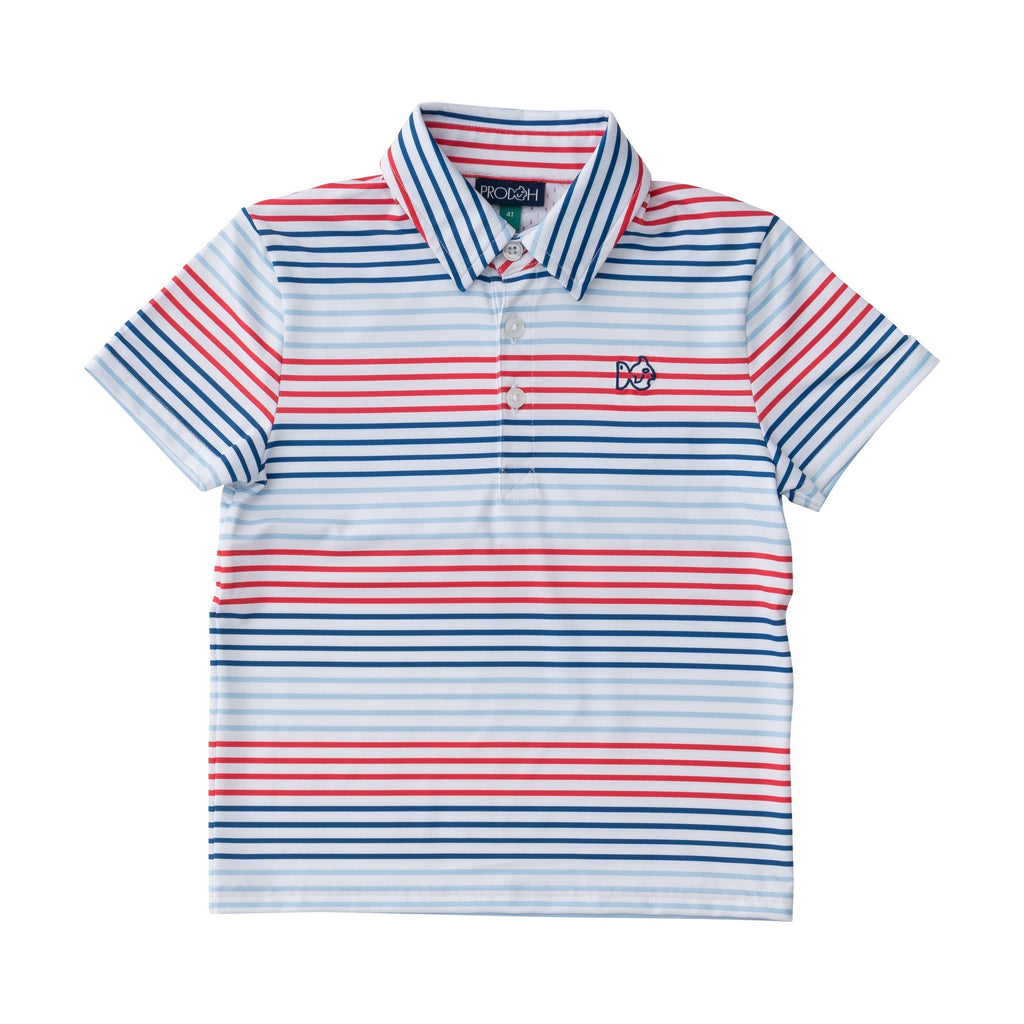 Boys' Pro Performance Polo in Americana Stripe