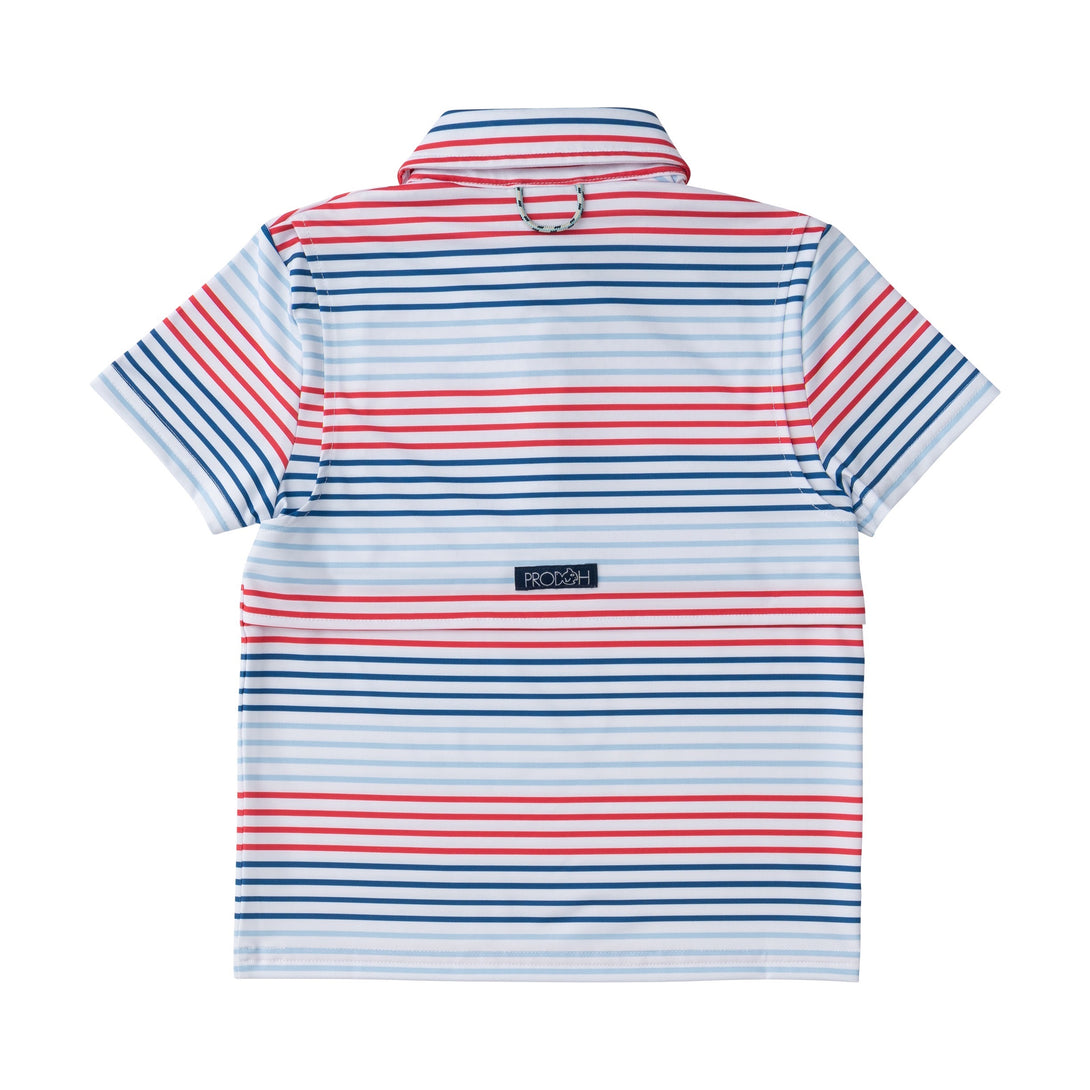 Boys' Pro Performance Polo in Americana Stripe