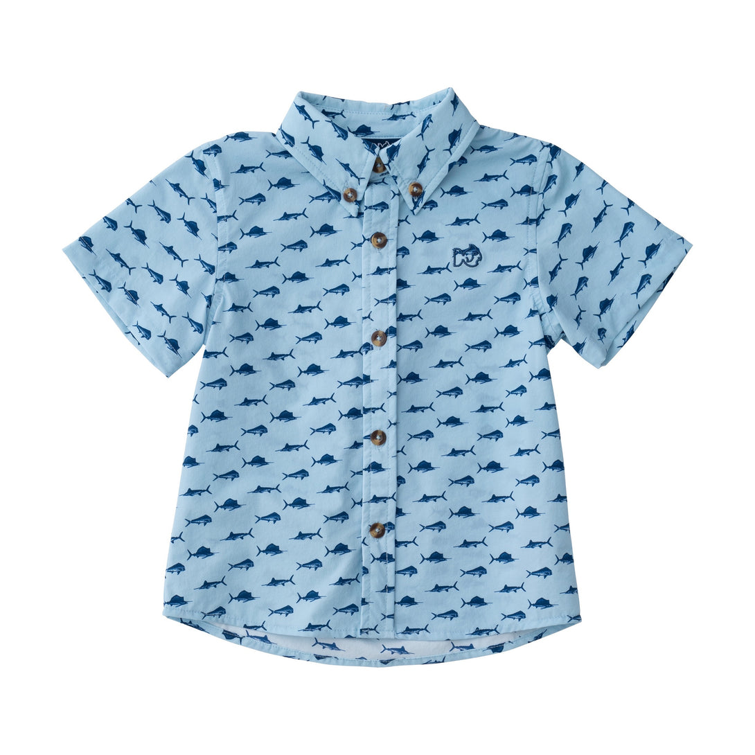 Boys' Short Sleeve Fishing Shirt in Fish PRE-ORDER