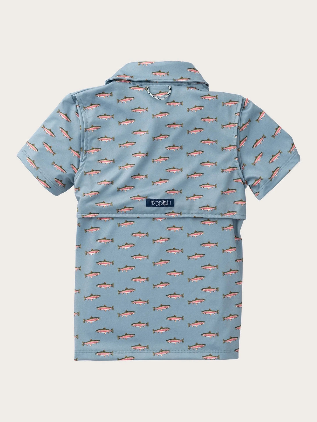 Boy's Short Sleeve Pro Performance Polo Rainbow Trout Print