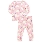 Kids Bamboo PJ Set - Pink Bunnies