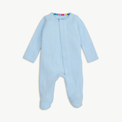 Love Lines Blue Organic Pointelle Footie