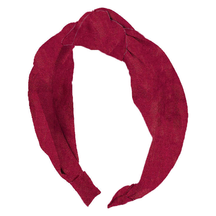 Top Knot Headband in Maroon Shimmer
