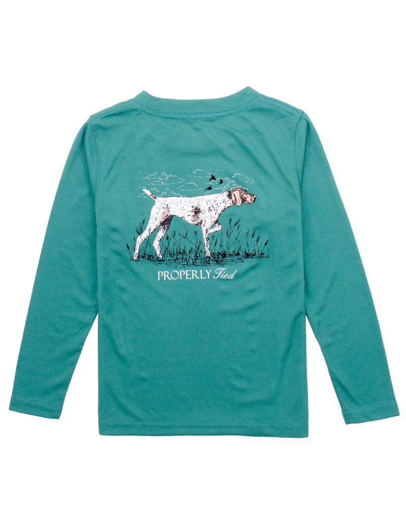 Boys Performance Tee LS Teal Pointer