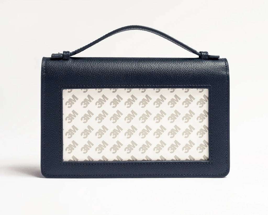 The Everyday Clutch - Navy with Silver Chain