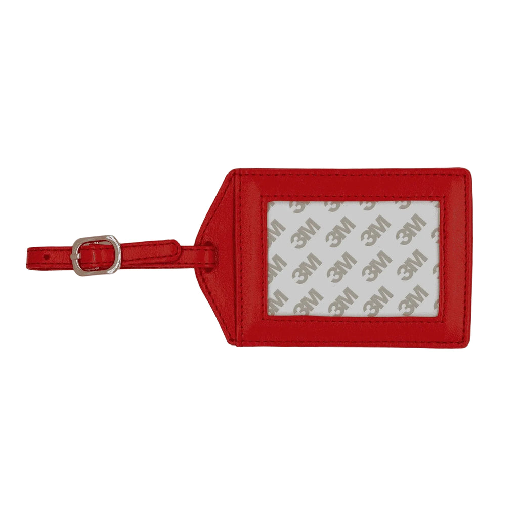 Leather Luggage Tag Red