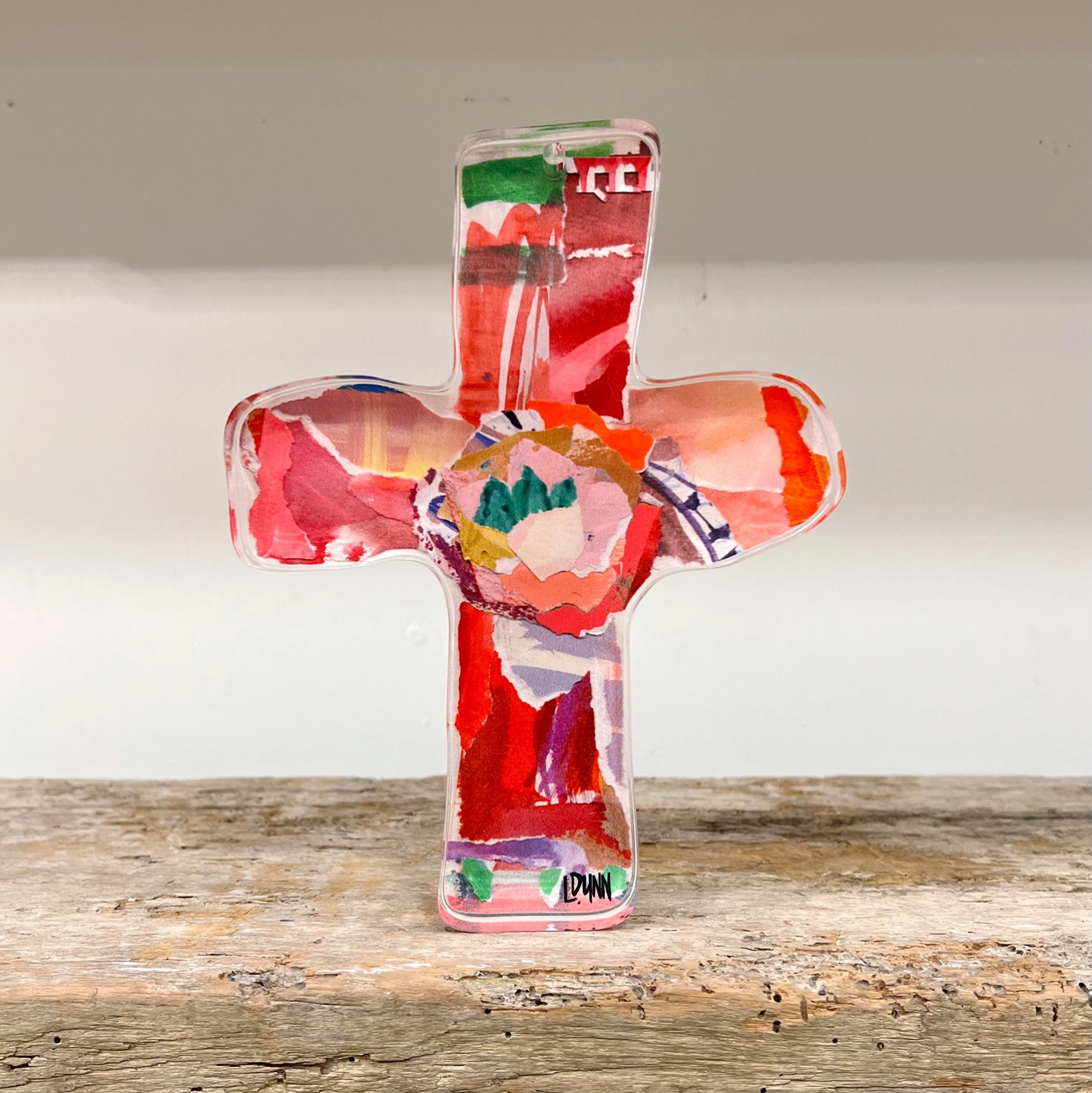 Red Everlasting Love Acrylic Cross