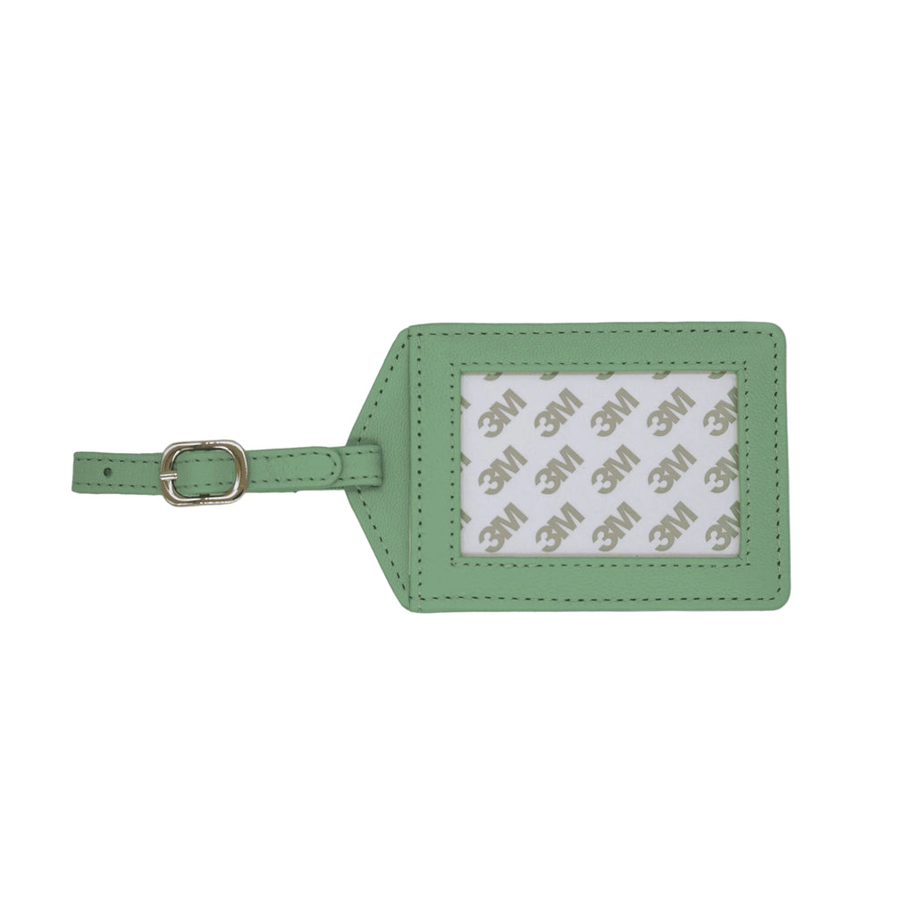 Leather Luggage Tag Smokey Green