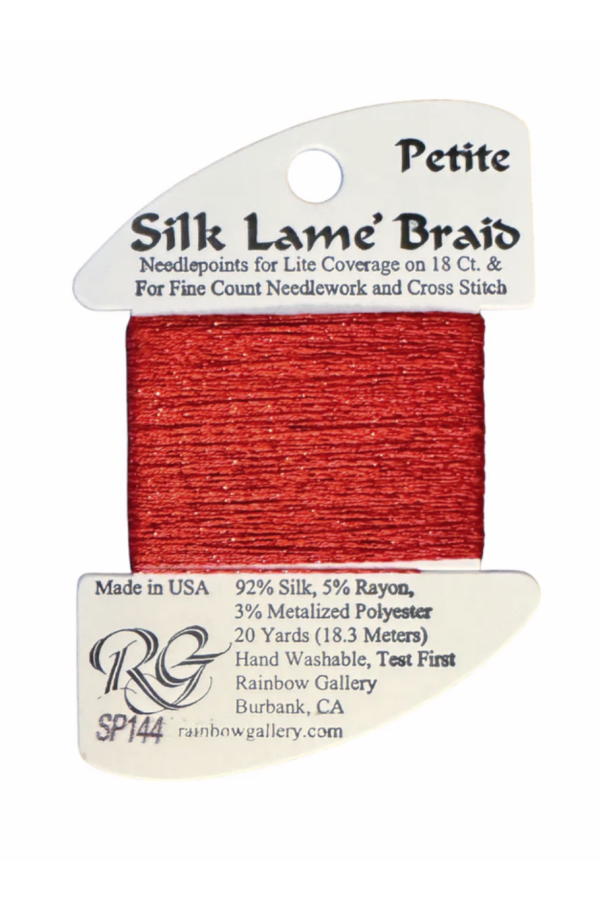 Silk Lame' Braid Petite SP144 Christmas Red