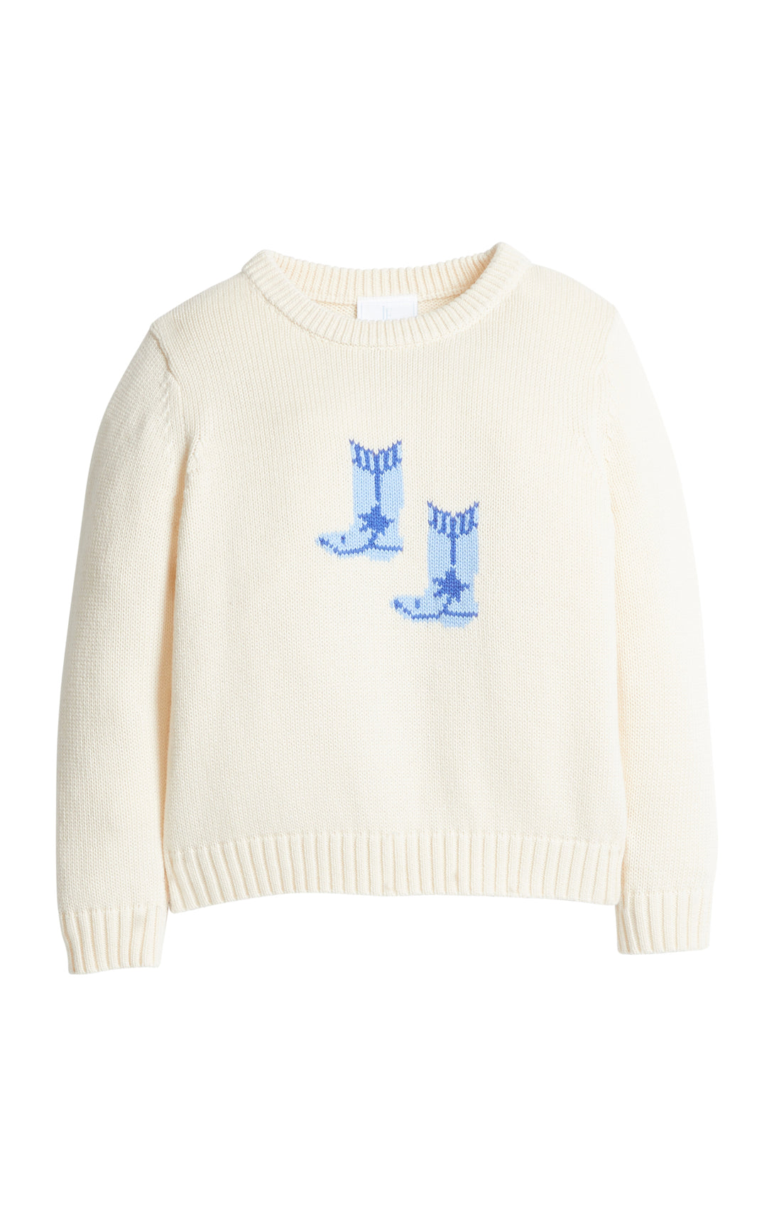 Intarsia Sweater - Blue Cowboy Boots
