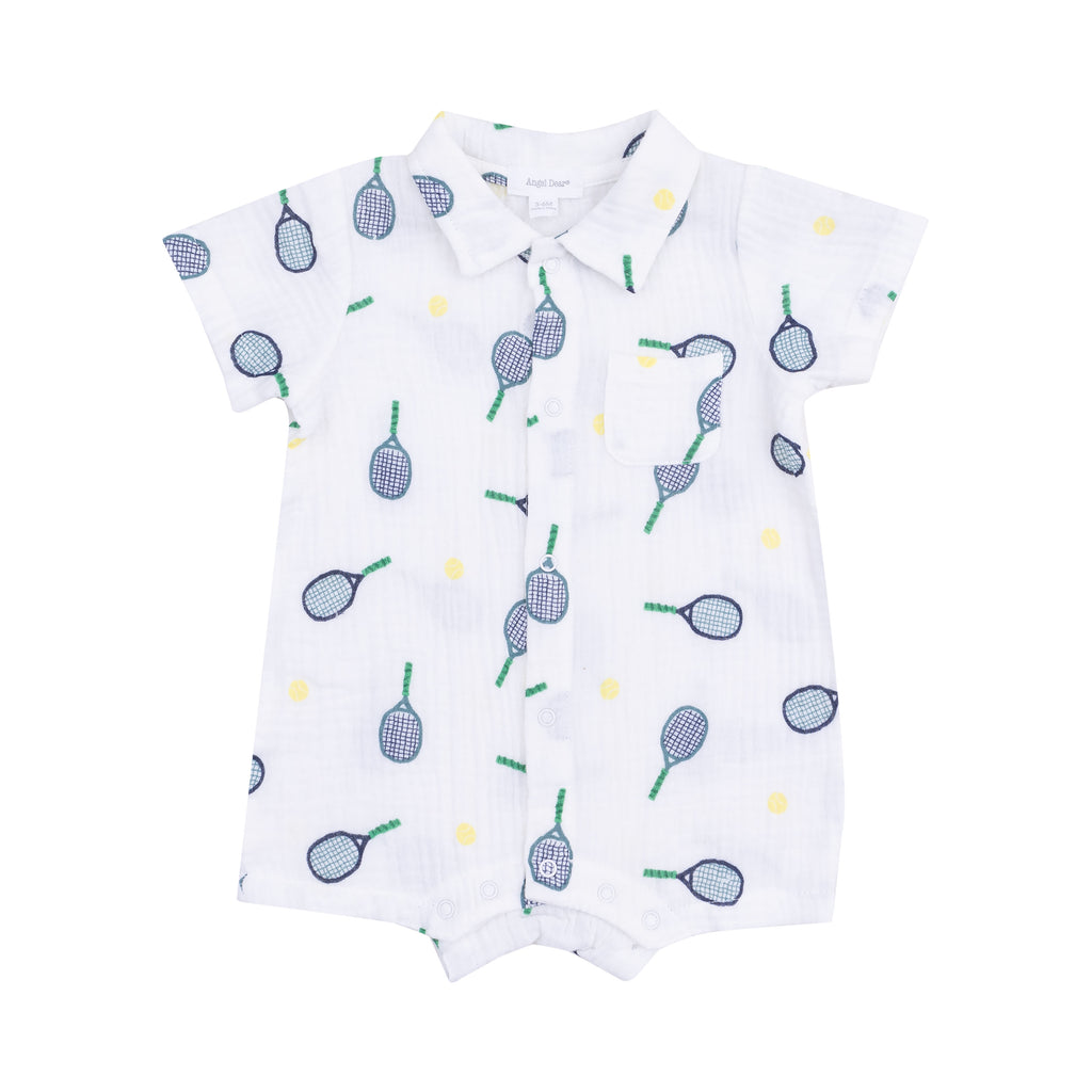 Tennis Button Down Polo Shortie