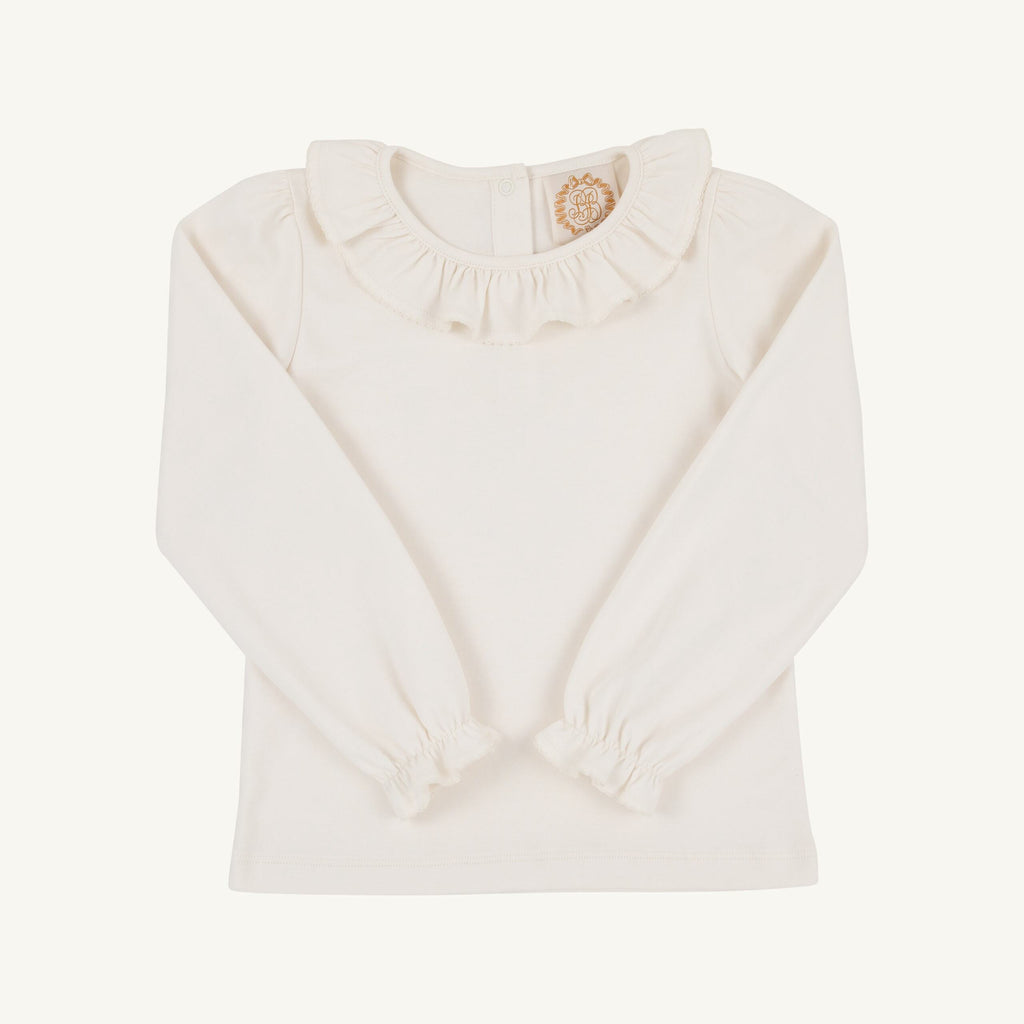 Ramona Ruffle Long Sleeve Shirt Palmetto Pearl