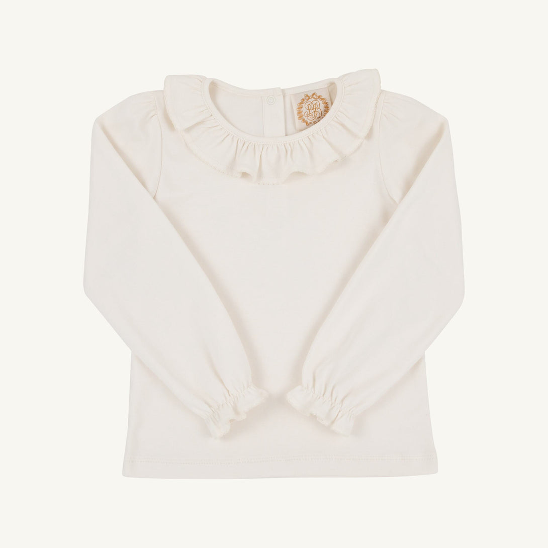 Ramona Ruffle Long Sleeve Shirt Palmetto Pearl