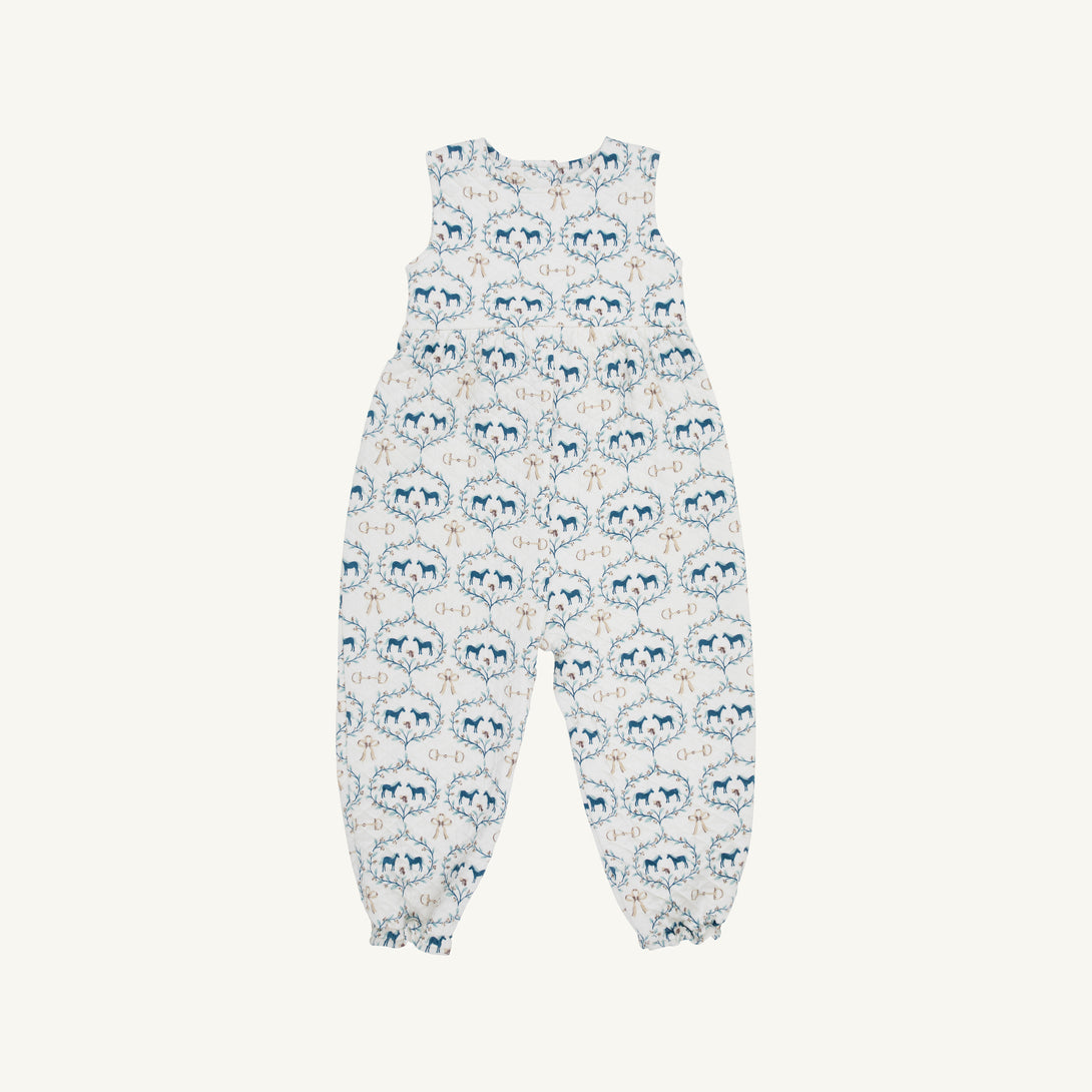 Sleeveless Rebecca Romper Quilted Horse Bits and Bows Palmetto Pearl