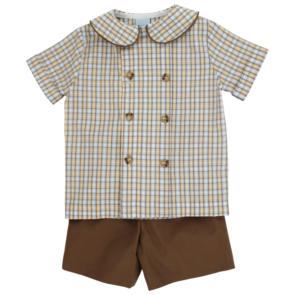 Pecan Plaid with Bison Dressy Short Set PRE-ORDER