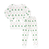 Sweet Pea PJ Set in Oh Christmas Tree, Park White