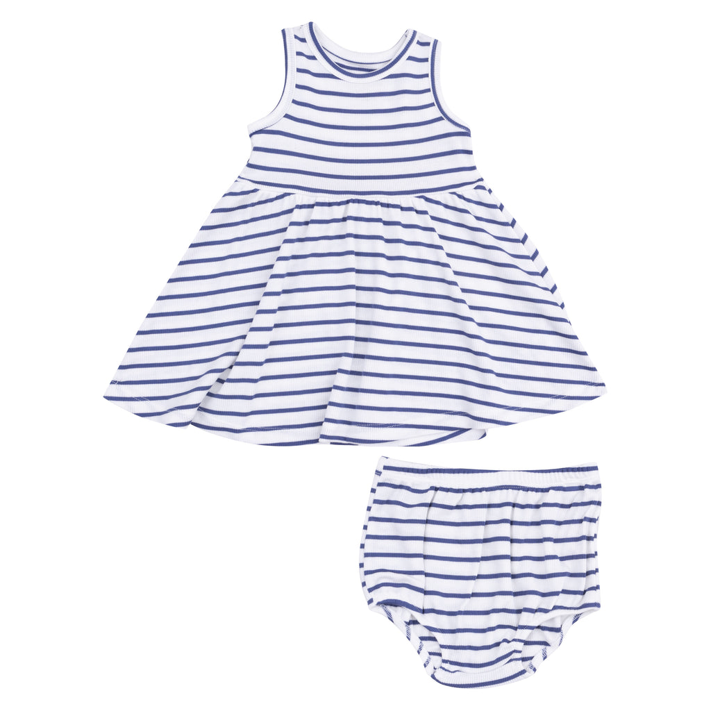 Stripe Vintage Blue Tank Dress and Bloomer PRE-ORDER