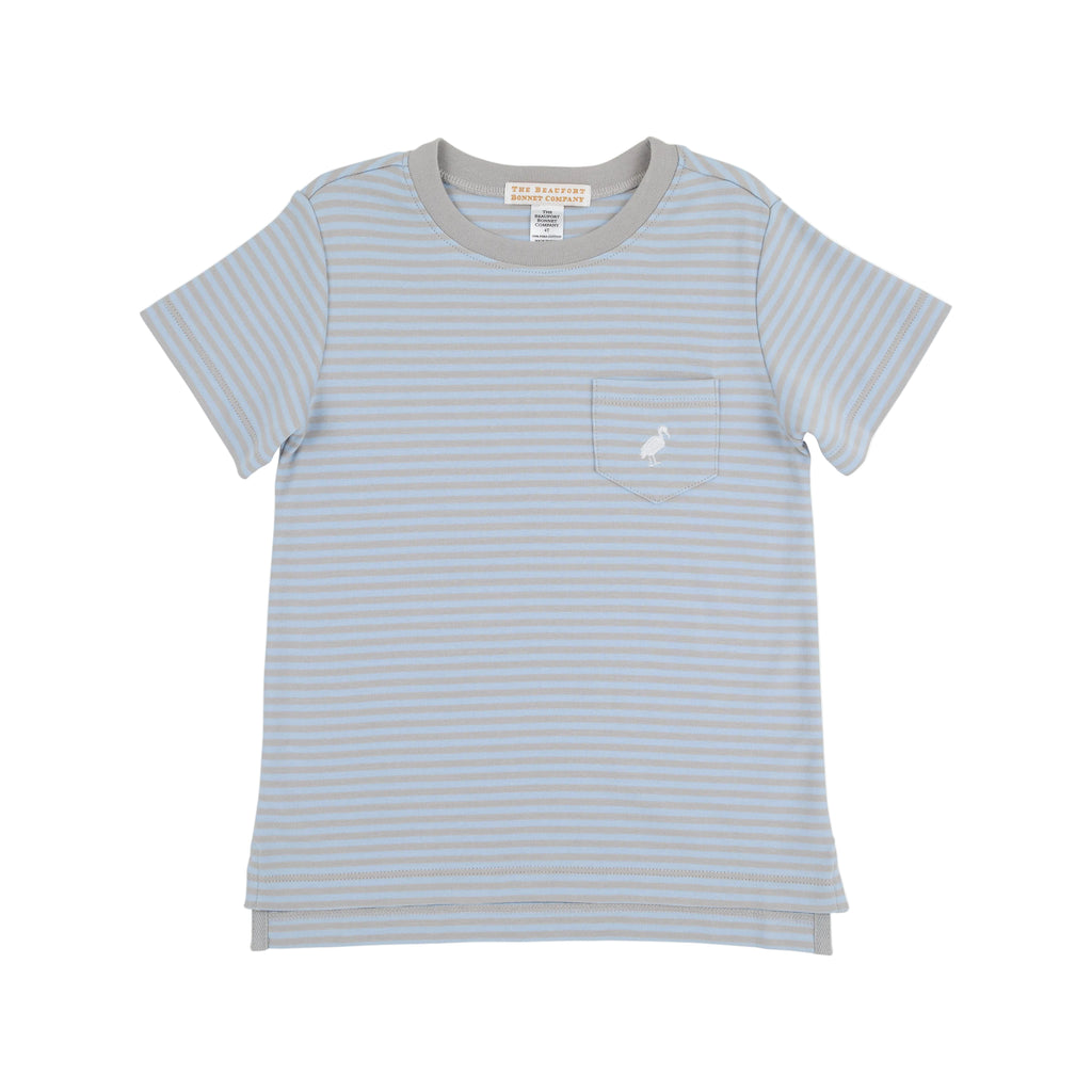 Carter Crewneck Beale Street Blue and Grantley Gray Stripe