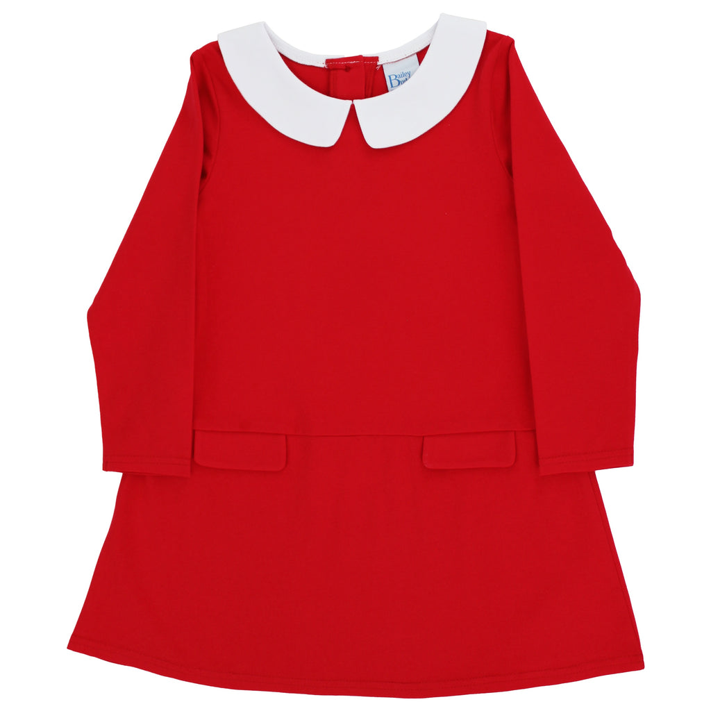 Red Knit Long Sleeve Pocket Dress PRE-ORDER