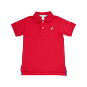 Prim and Proper Polo Short Sleeve Pima in Richmond Red with Worth Avenue White