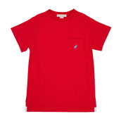 Carter Crewneck Pocket Richmond Red with Park City Periwinkle