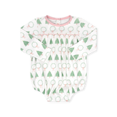 Mother May I Bubble Long Sleeve in Oh Christmas Tree, Pensacola Pink