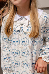 Long Sleeve Banks Bow Dress Pima Horse Bits and Bows
