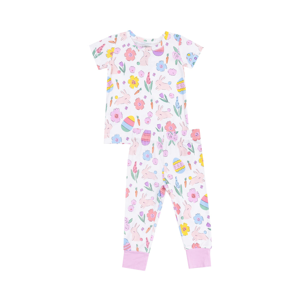 Easter Bunnies Short Sleeve Pink Loungewear Set