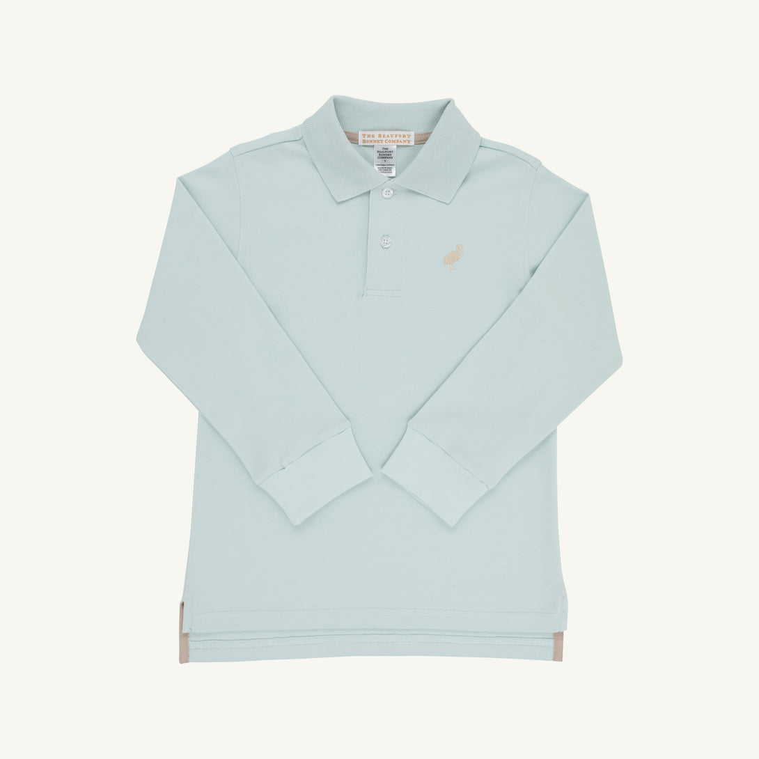 Prim and Proper Polo Old Greenwich Green Keeneland Khaki L/S
