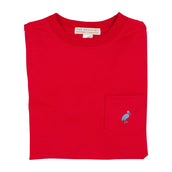 Carter Crewneck Pocket Richmond Red with Park City Periwinkle