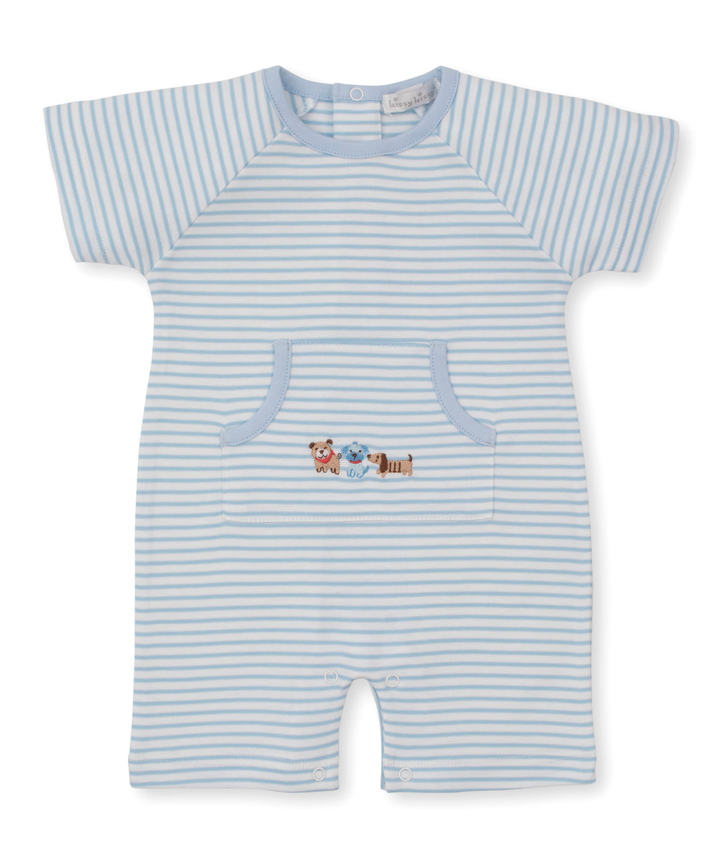 Playground Pups Embroidered Short Stripe Playsuit