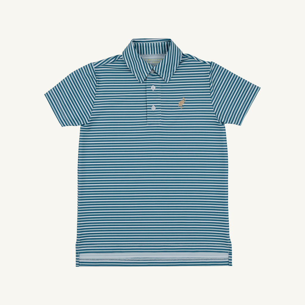 Prepletic Prim and Proper Polo Sumner County Stripe Barnsley Blue Keeneland Khaki