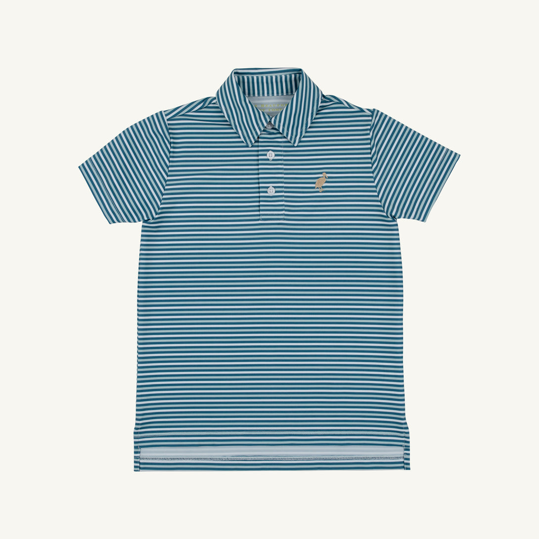 Prepletic Prim and Proper Polo Sumner County Stripe Barnsley Blue Keeneland Khaki