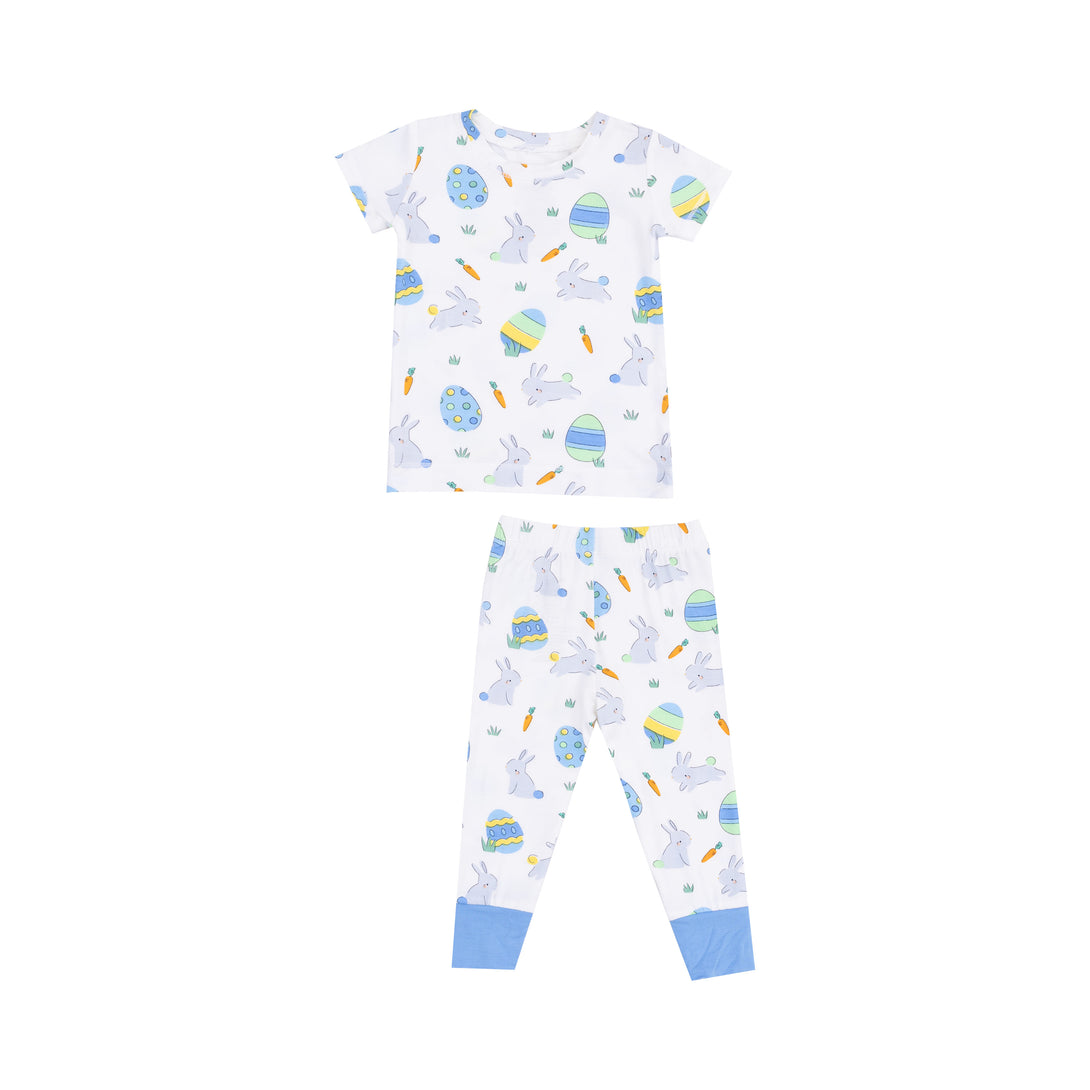 Easter Bunnies Short Sleeve Blue Loungewear Set