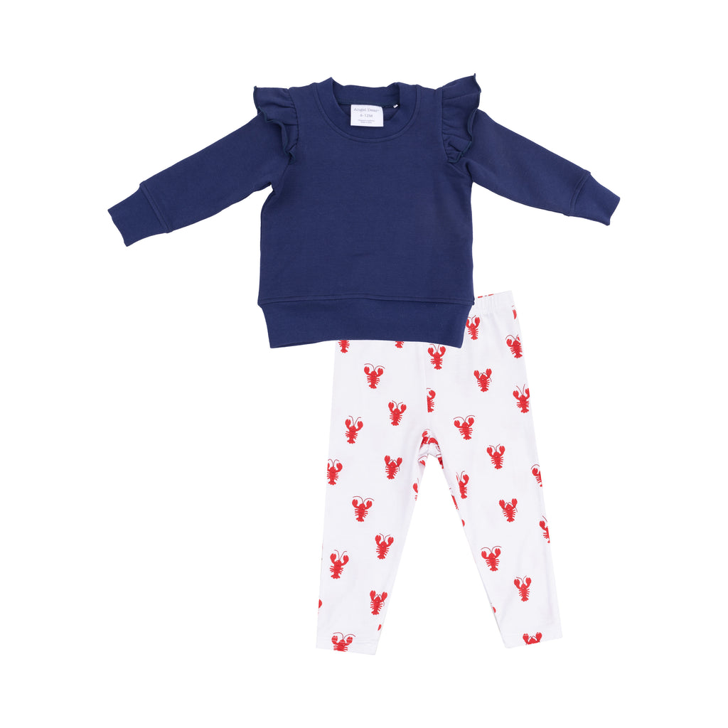 Lobster Ruffle French Terry Sweatshirt With Leggings