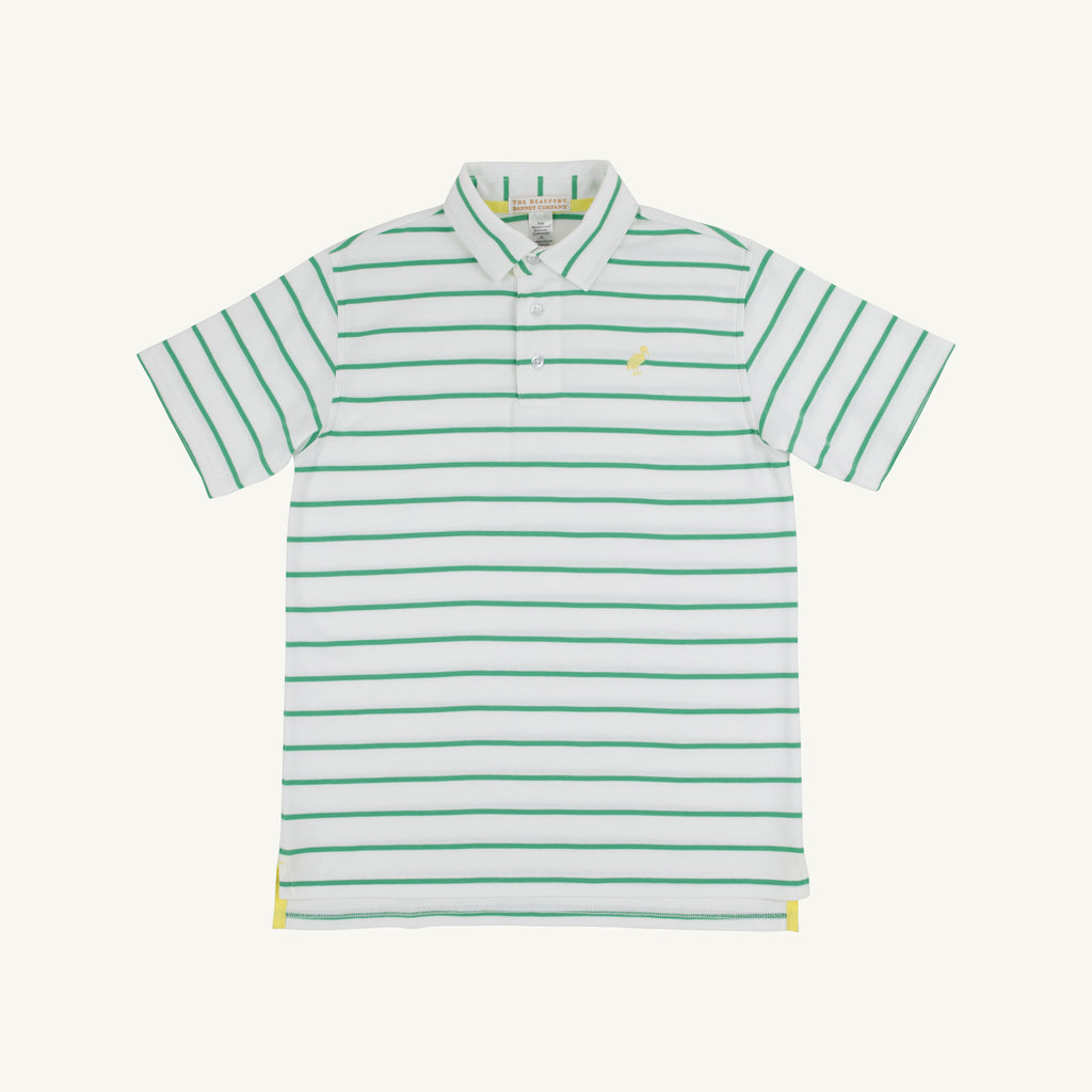 Prim and Proper Polo Gibson Island Green Stripe