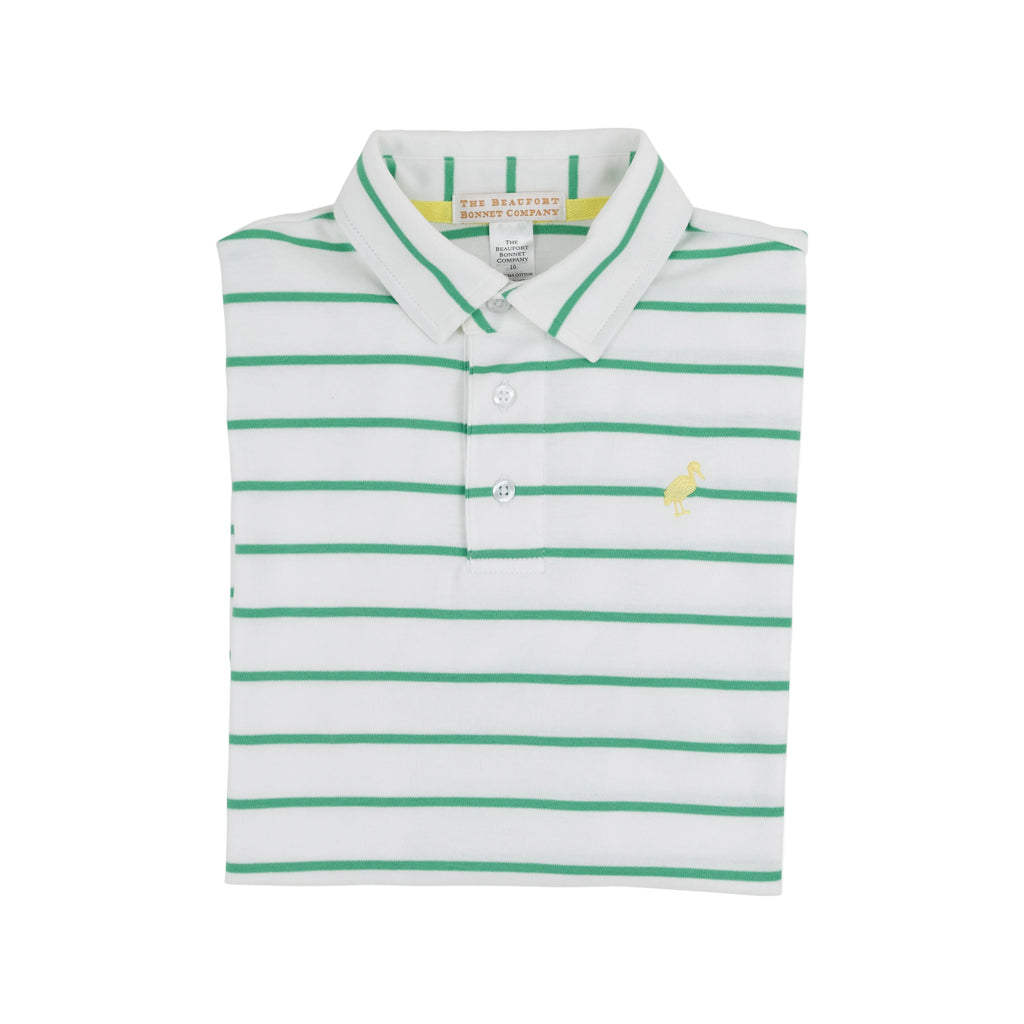 Prim and Proper Polo Gibson Island Green Stripe