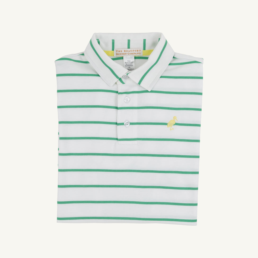 Prim and Proper Polo Gibson Island Green Stripe
