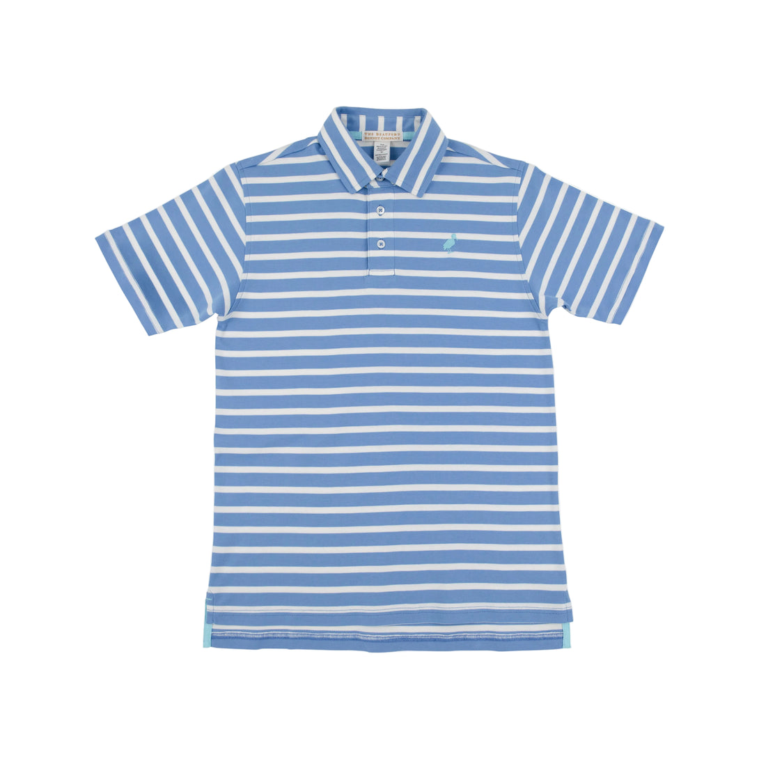 Prim and Proper Polo Barbado Blue Stripe Bellhaven Blue