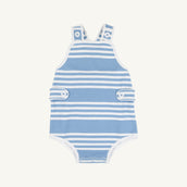 Skipper Sunsuit Pima Saddle Ridge Stripe Sarasota Sky Worth Avenue White
