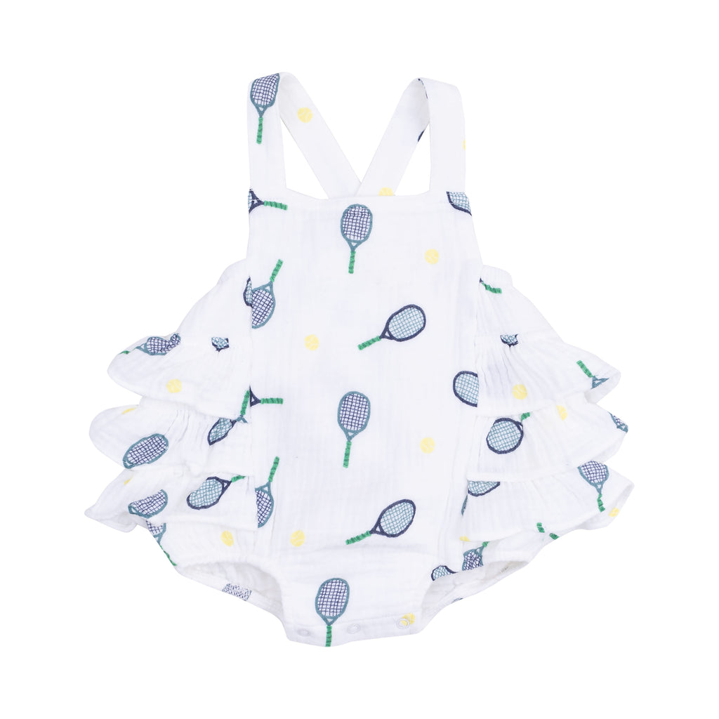 Tennis Muslin Ruffle Sunsuit