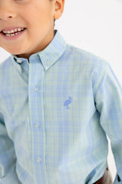 Dean's List Dress Shirt Audubon Park Plaid Sarasota Sky