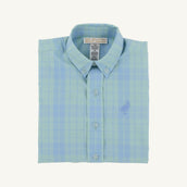 Dean's List Dress Shirt Audubon Park Plaid Sarasota Sky
