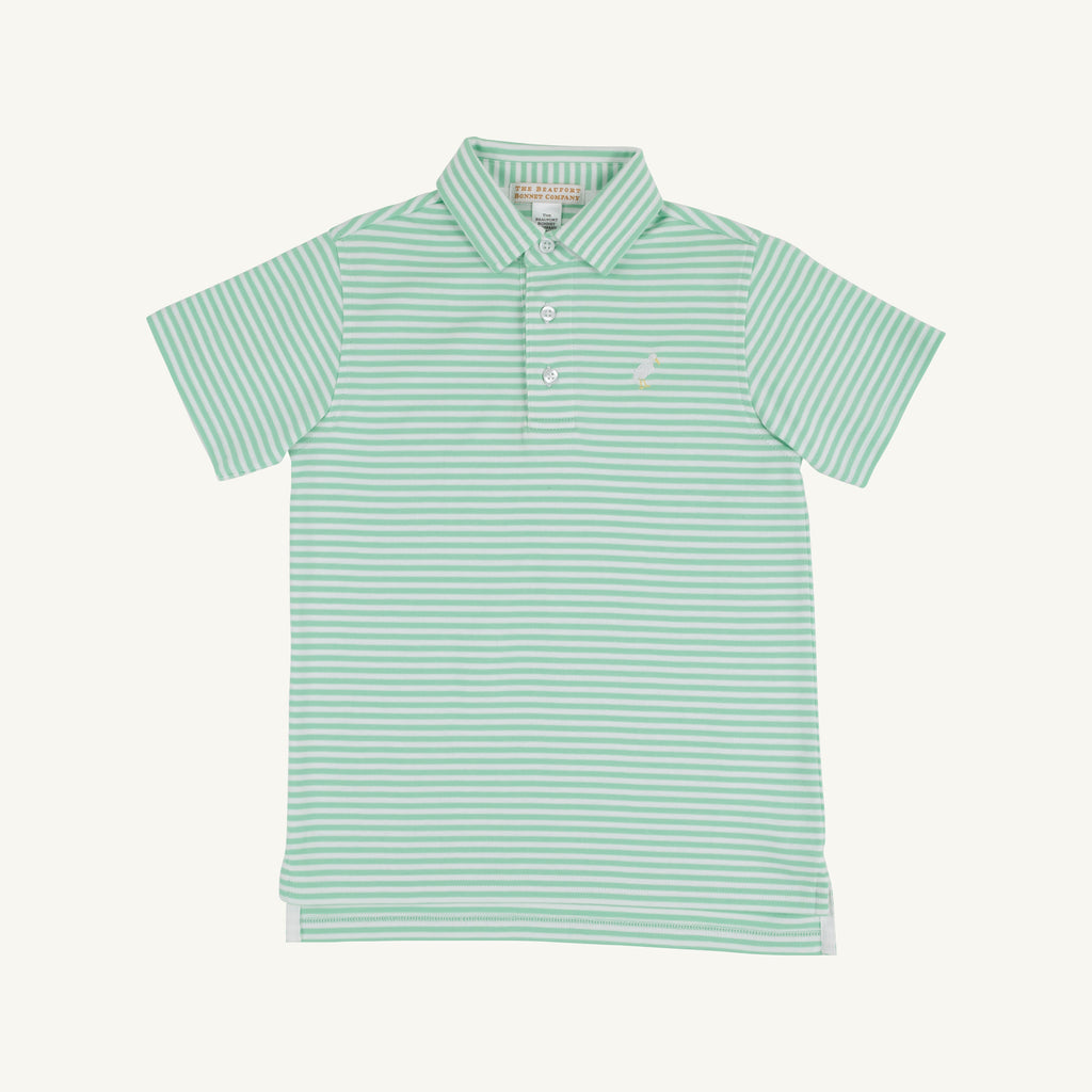 Prim and Proper Polo Grace Bay Green Stripe