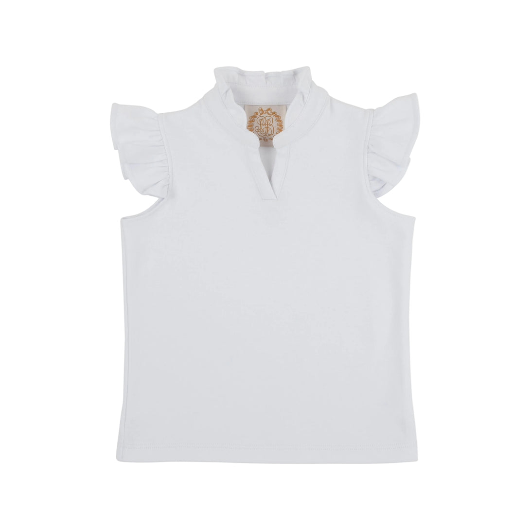 Rosie Ruffle Top Worth Avenue White Heavy Knit
